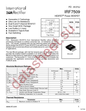 IRF7509TRPBF datasheet  